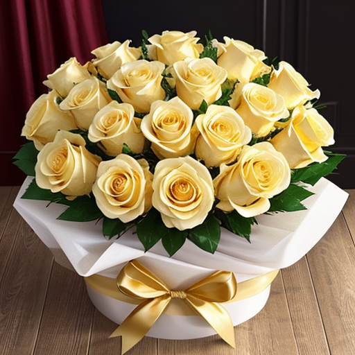 Valentine’s Day luxury gold Roses bouqet