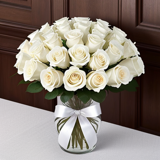 Valentine’s Day white Roses bouqet
