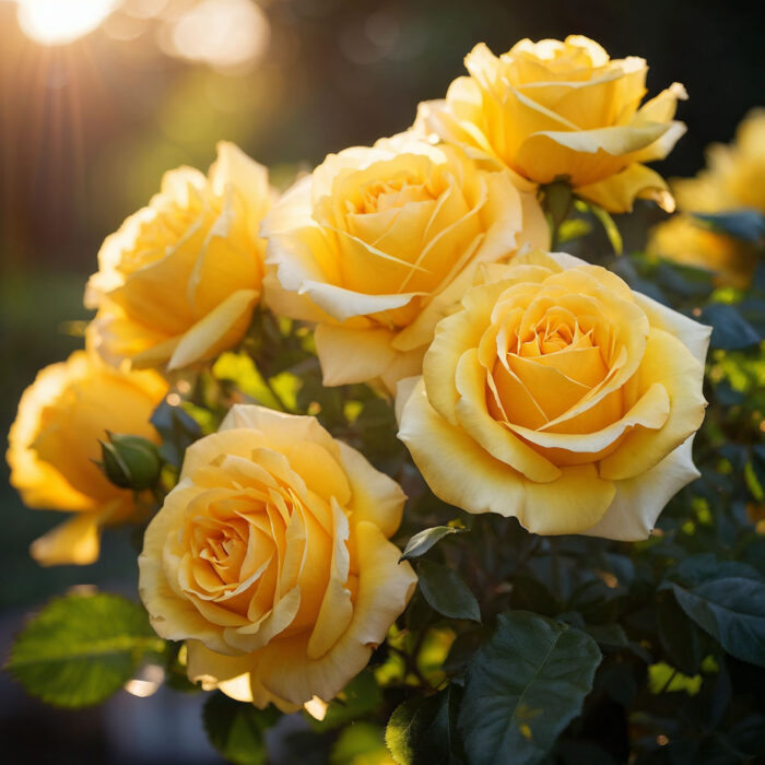 bouquet-of-yellow-rosesemony-style-centered-in-foreground-delicate-touch-surrounded-by-lush-gree