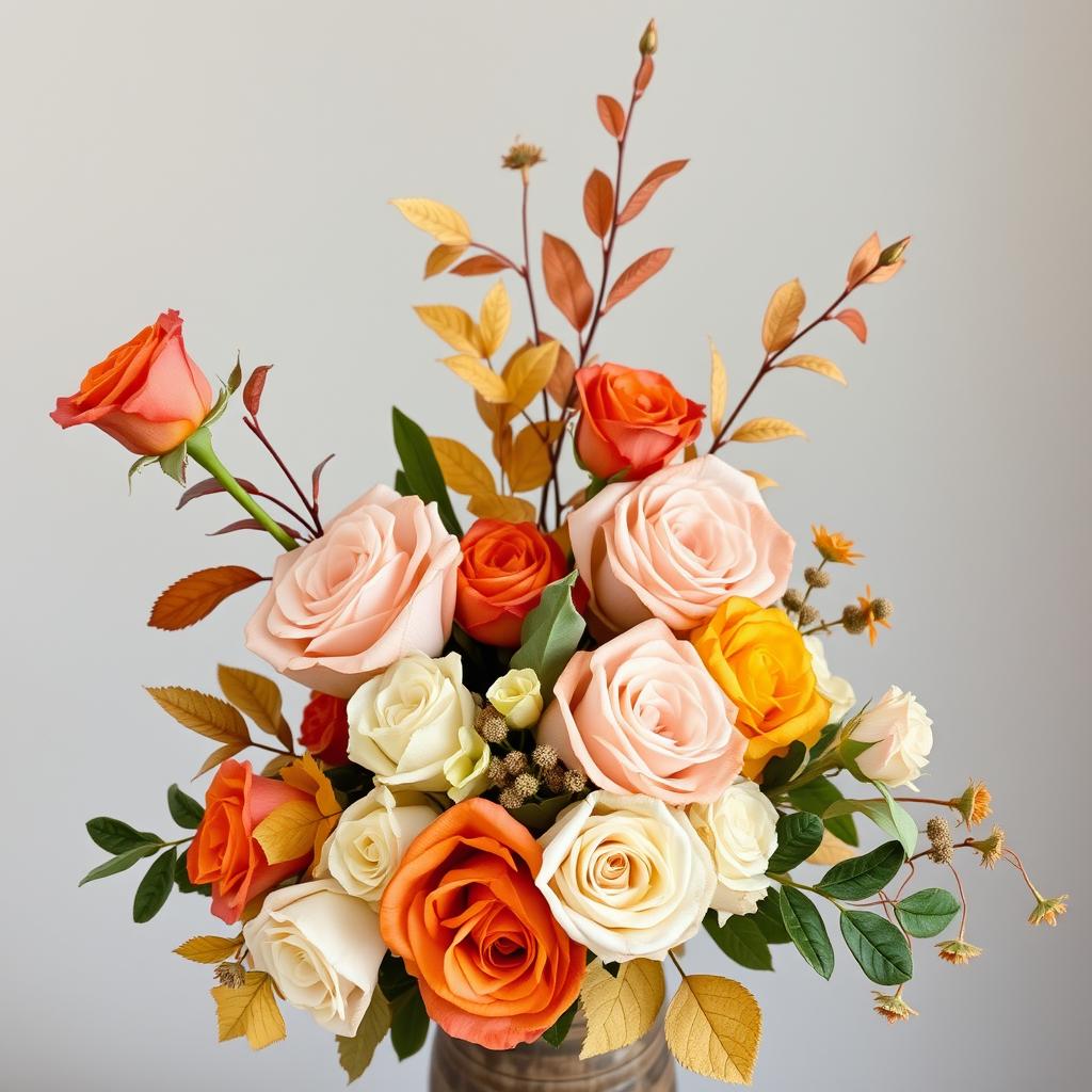 autumn style flower arrangements with roses