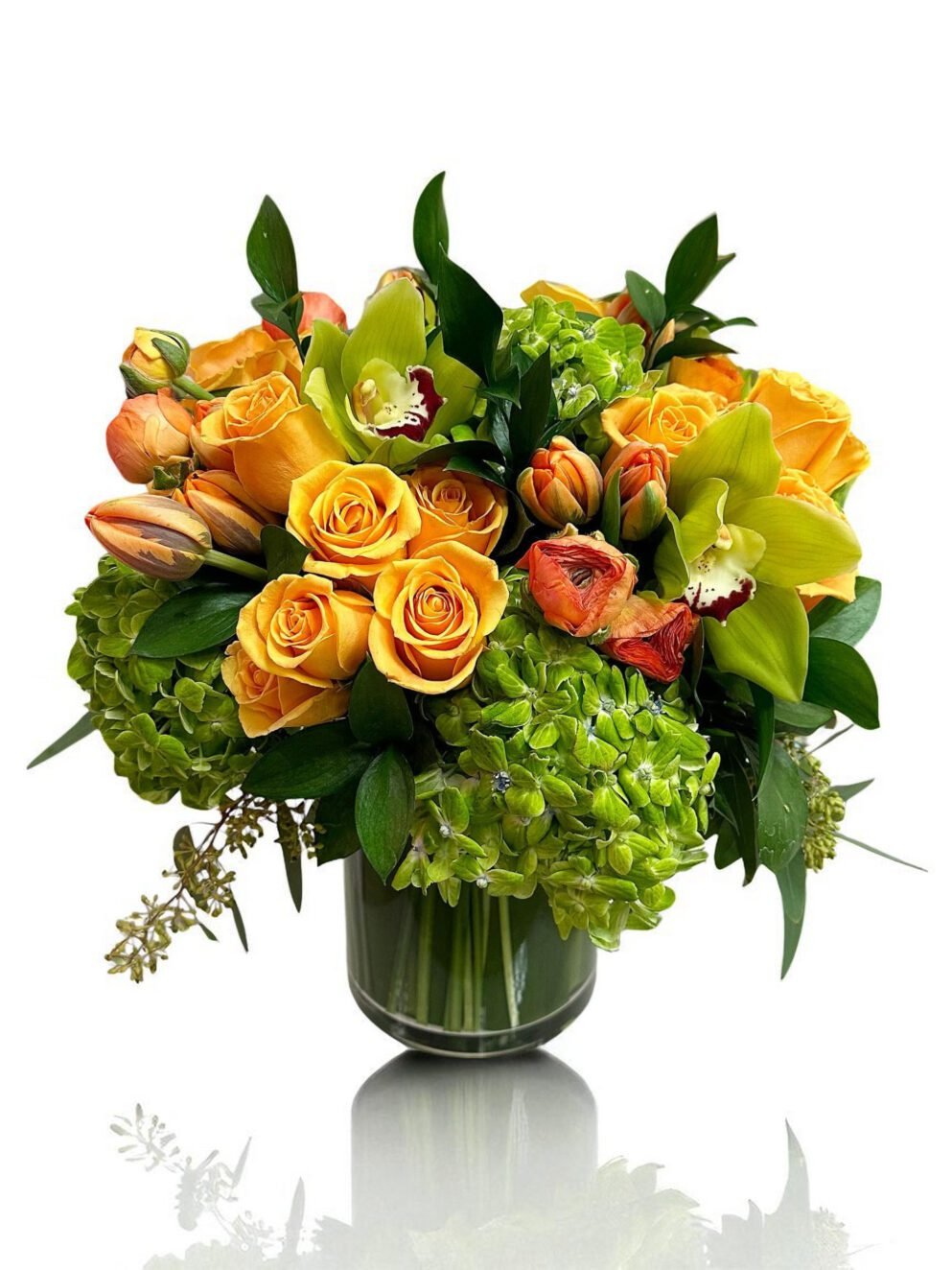 Santarino-green-and-yellow-flower-arrangement-boca