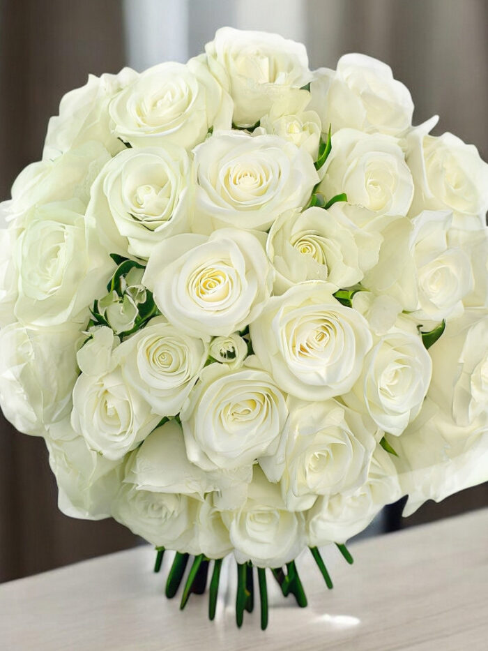 Two Dozen White Roses Bouquet