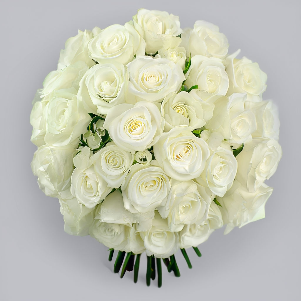 50 white roses bouquet