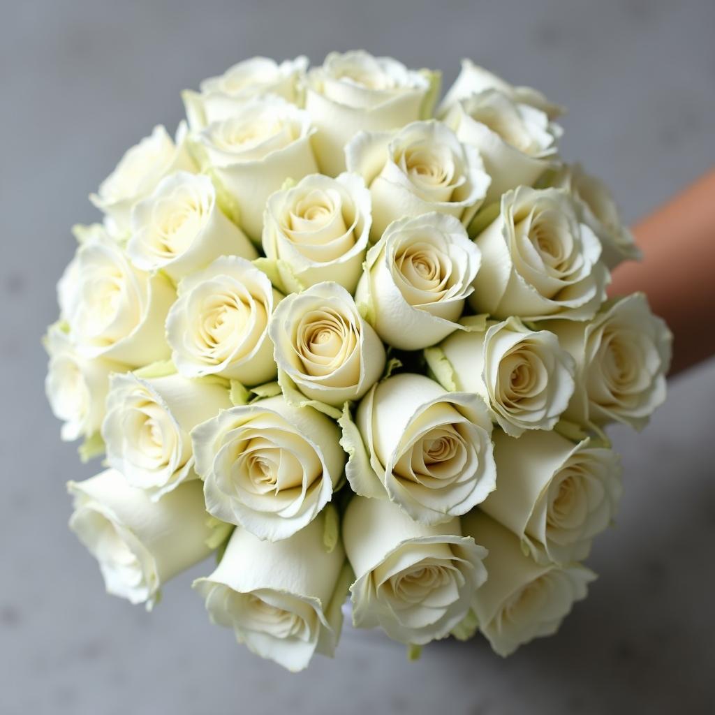 50 white roses bouquet