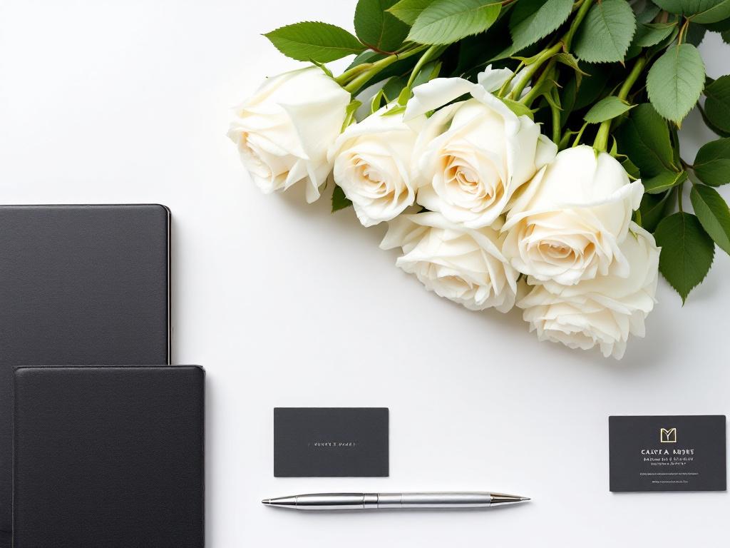 white roses arrangement for business gift(2)