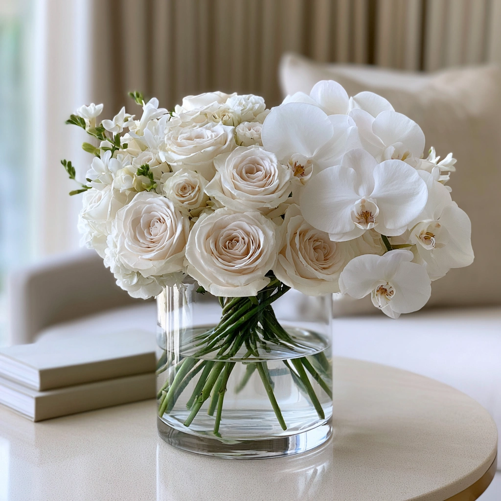 Roses and Phalaenopsis Orchids