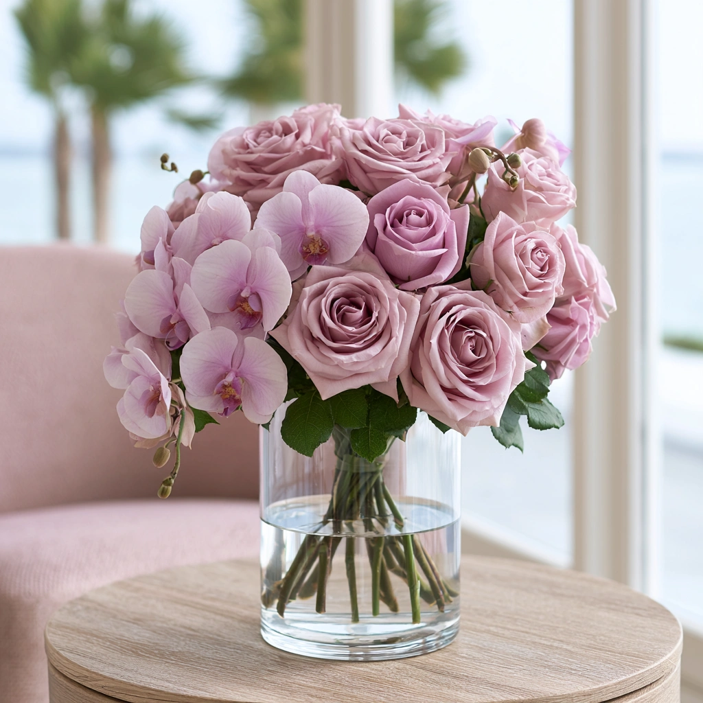 Roses and Phalaenopsis Orchids