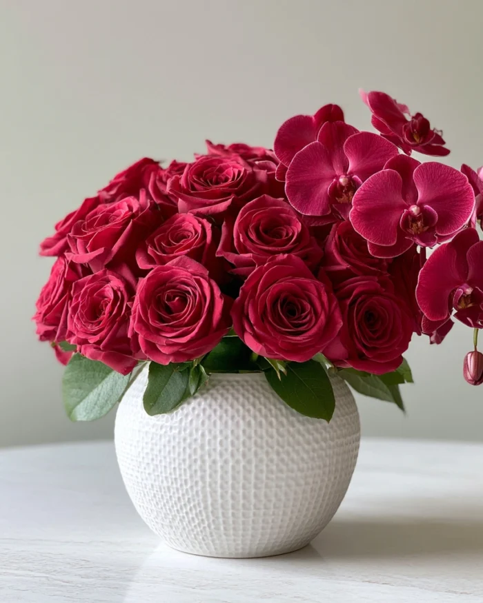 Roses and Phalaenopsis Orchids