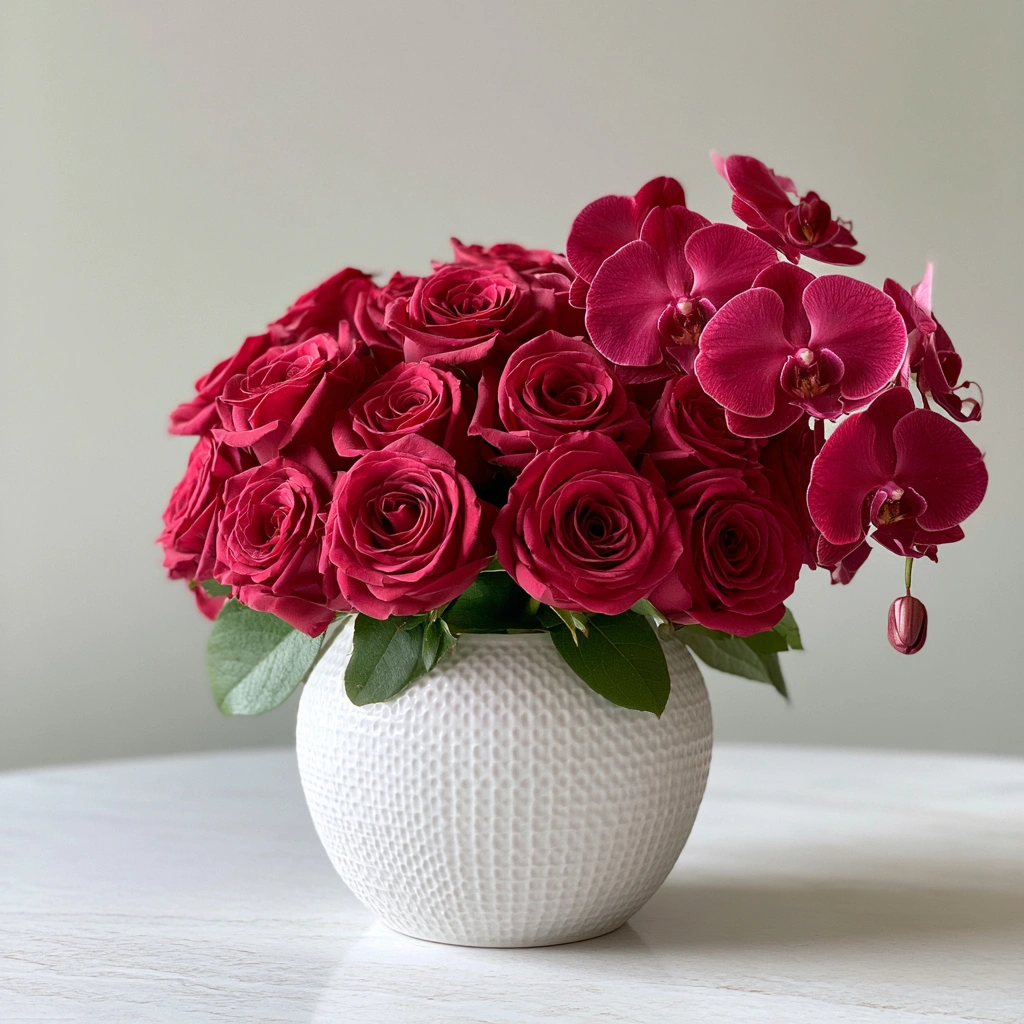 Roses and Phalaenopsis Orchids