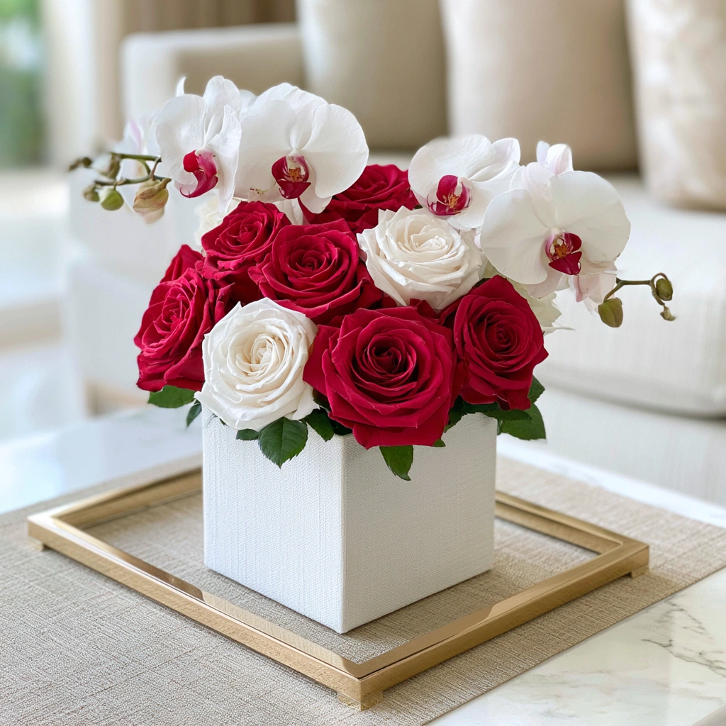 Roses and Phalaenopsis Orchids