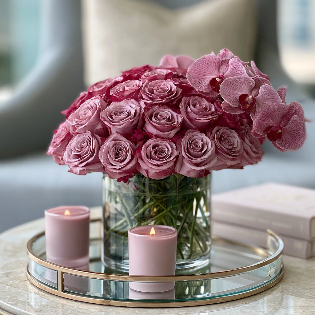 Roses and Phalaenopsis Orchids
