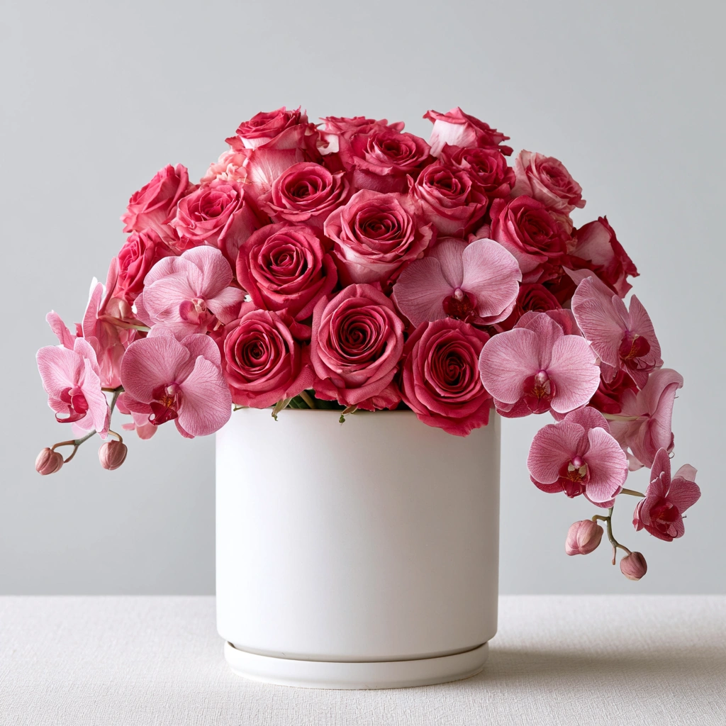Roses and Phalaenopsis Orchids