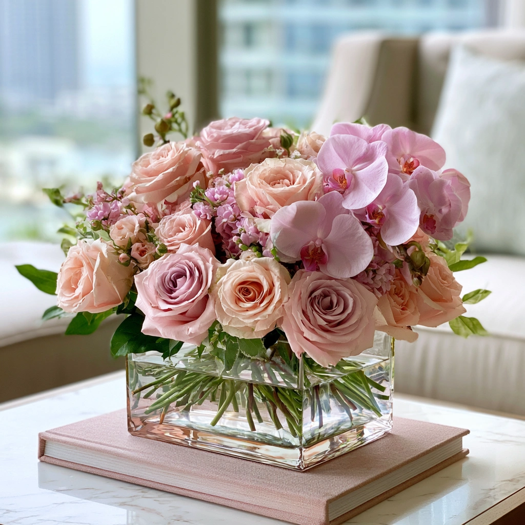 Roses and Phalaenopsis Orchids
