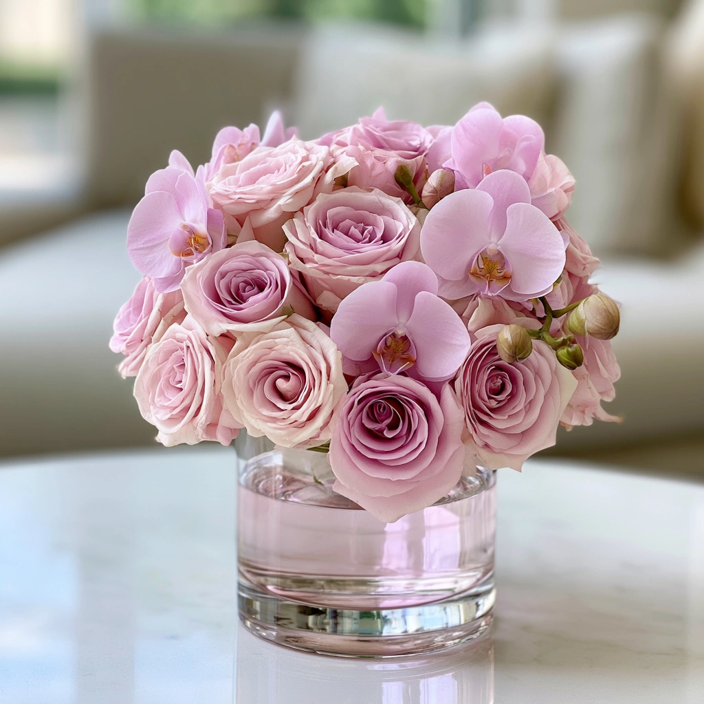 Roses and Phalaenopsis Orchids