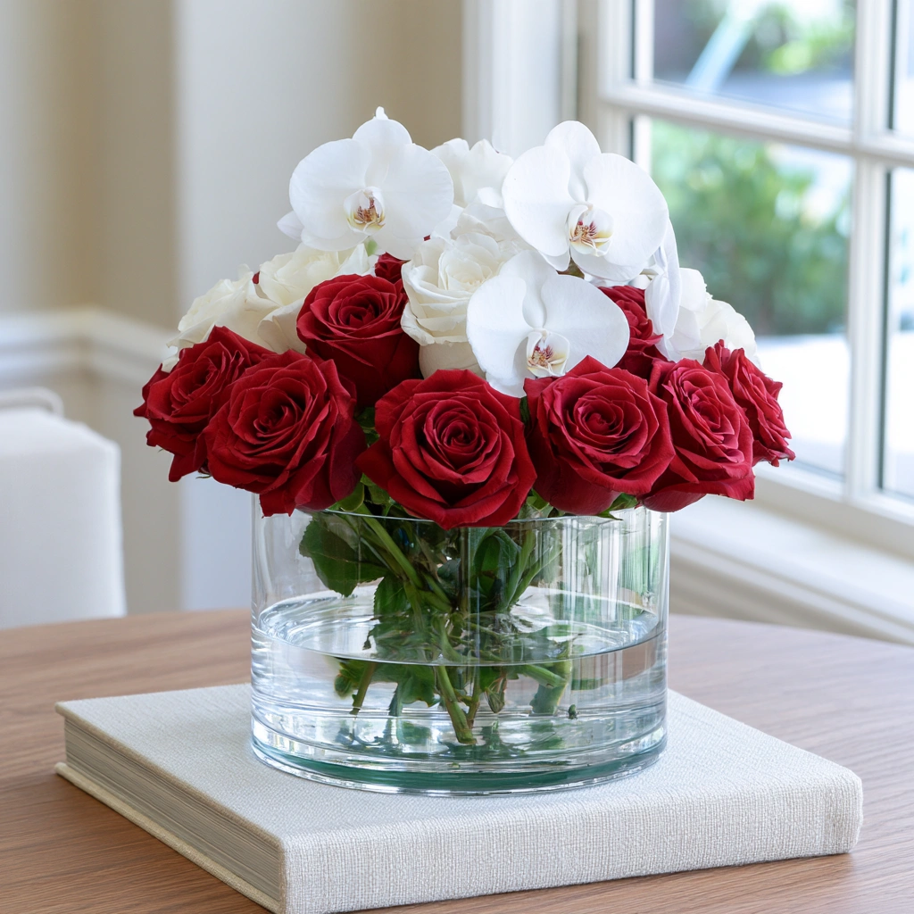 Roses and Phalaenopsis Orchids